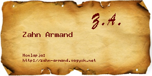 Zahn Armand névjegykártya